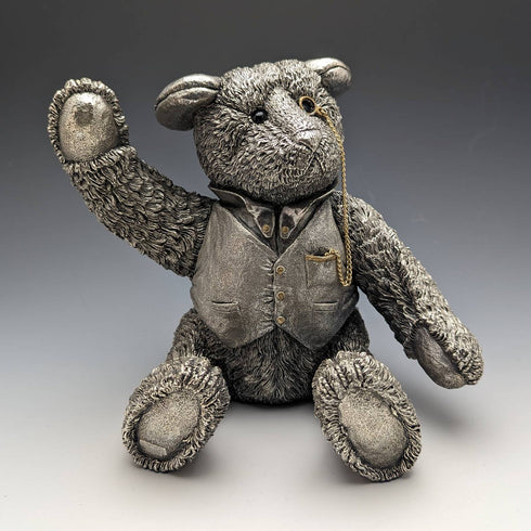 英国 カントリーアーティスト社 超大型テディベア 純銀張り彫刻 フィギュリン 世界限定100個