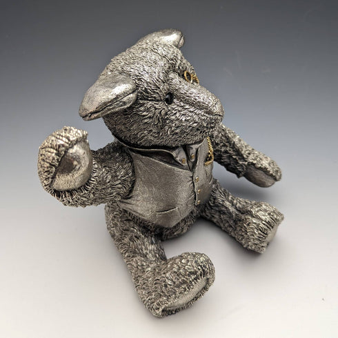 英国 カントリーアーティスト社 超大型テディベア 純銀張り彫刻 フィギュリン 世界限定100個