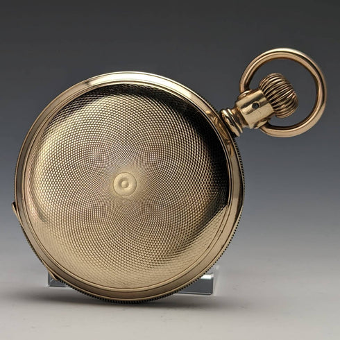 1896 American antique Elgin pocket watch gold plated hunter case works well