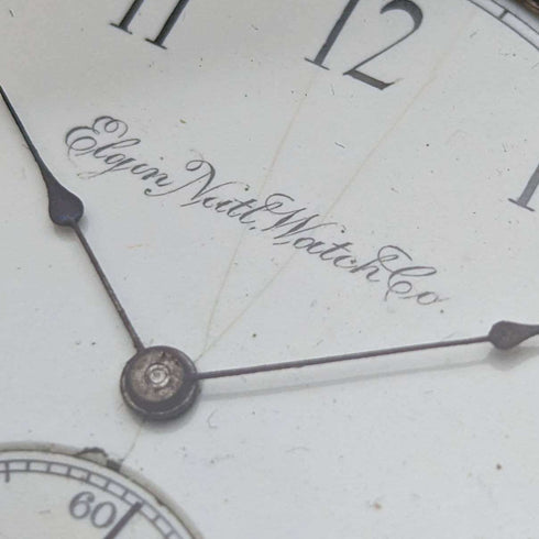 1896 American antique Elgin pocket watch gold plated hunter case works well