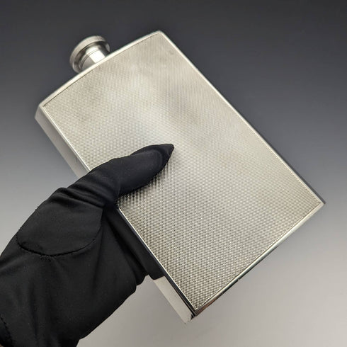 Vintage Silver Plated Large Skittle Hip Flask Birks-Ellis