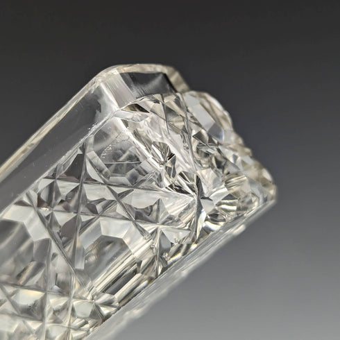 1906 年英國古董切割玻璃帽子針盒帶純銀蓋亨利·威廉姆森