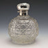 1908 British Antique Cut Glass Perfume Bottle Sterling Silver Lid Levi & Salaman