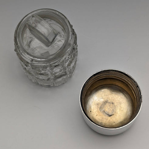 1905 年英國古董切割玻璃香水瓶純銀蓋 S Blankensee