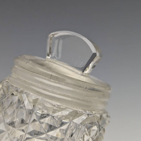 1905 年英國古董切割玻璃香水瓶純銀蓋 S Blankensee