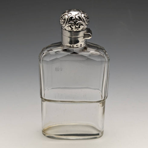 1900 年英國古董玻璃瓶純銀蓋 RW Forsyth