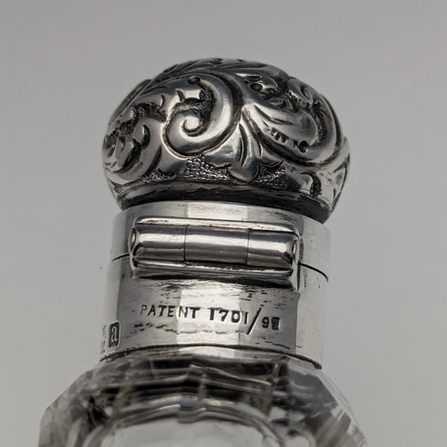 1900 年英國古董玻璃瓶純銀蓋 RW Forsyth