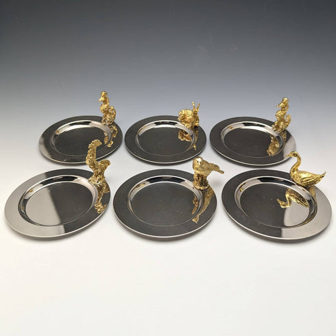 英國復古小盤 6 件套動物飾物