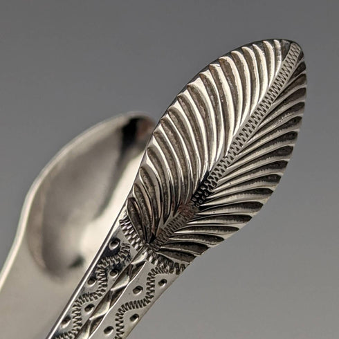 1791 British antique sterling silver sugar tongs 26g Samuel Godbehere