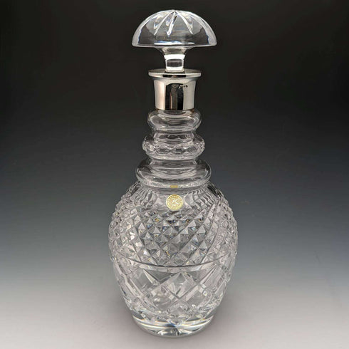 1979年 英国ヴィンテージ カットガラス 純銀装飾 デキャンタ Mappin and Webb