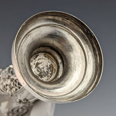 1903 British Antique Sterling Silver Vase Pair Earrings Total 214g No Inner