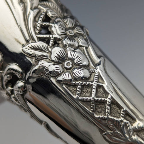 1903 British Antique Sterling Silver Vase Pair Earrings Total 214g No Inner