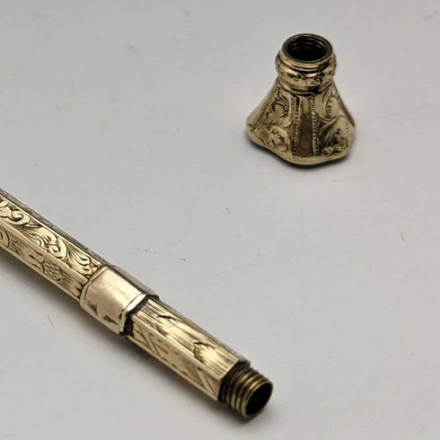 古董自動鉛筆鍍金玻璃裝飾伸縮 70-90 毫米