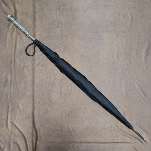 20 世紀初英國古董紳士 Buanbrella 黑色純銀雕刻手柄 93 厘米