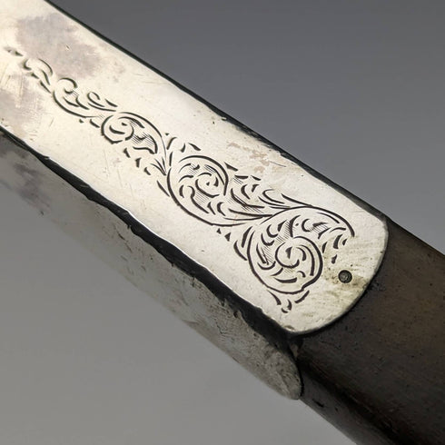 英國古董男士竹杖純銀裝飾牛角手拿包手柄 91 厘米