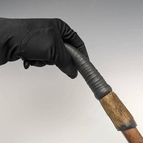 瑞士製造古董登山手杖,帶毛皮角柄 93 厘米