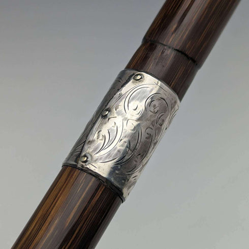 1919 年英國古董紳士細輕手杖,帶弧形手柄 91 厘米