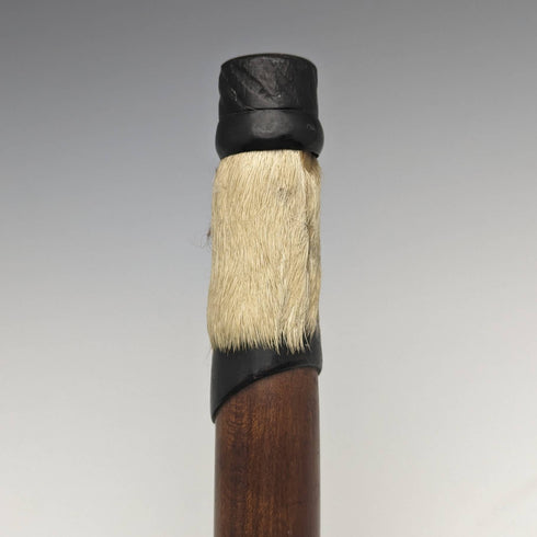 Swiss Made Antique Hiking Stick Cane with Fur Handle 82cm