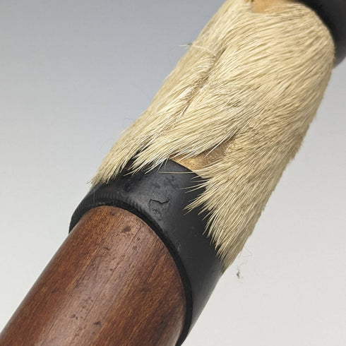 Swiss Made Antique Hiking Stick Cane with Fur Handle 82cm