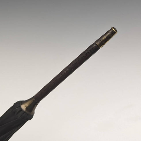 20世紀初頭 英国アンティーク 紳士用ブアンブレラ ブラック 純銀彫刻ハンドル 93cm