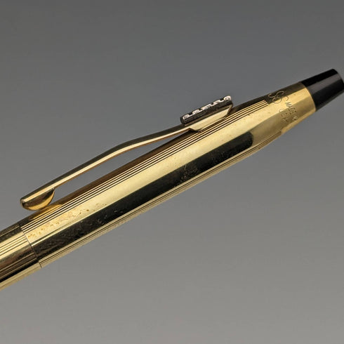 Vintage Cross (CROSS) 鍍金圓珠筆和鉛筆套裝(帶盒)