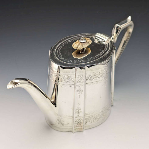 1880 年左右英國古董鍍銀茶壺 3 件套庫珀兄弟
