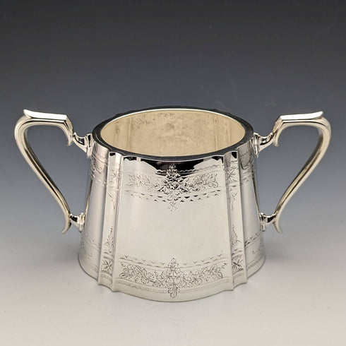 Around 1880 English antique silver plated teapot 3-piece set Cooper Brothers