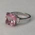 British Vintage Jewelry Light Pink Zirconia Sterling Silver Ring