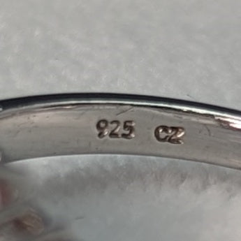 British Vintage Jewelry Light Pink Zirconia Sterling Silver Ring