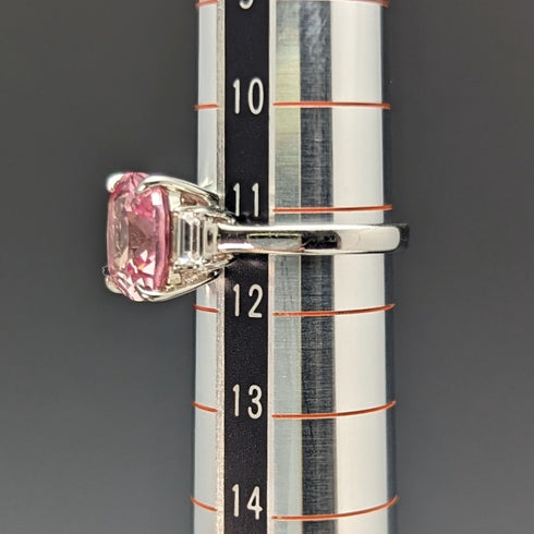 British Vintage Jewelry Light Pink Zirconia Sterling Silver Ring