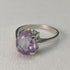 British vintage jewelry amethyst sterling silver ring (size 12-13)
