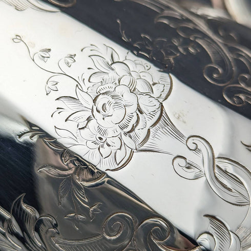 1853 年英國古董鍍銀咖啡壺 Thomas Bradbury & Sons