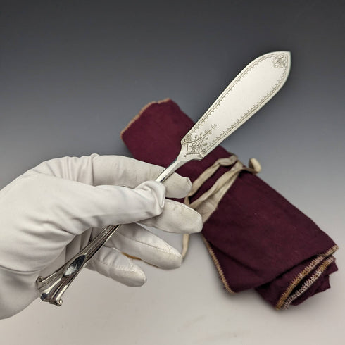 1885年頃 英国アンティーク シルバープレート製 フィッシュカトラリー6ペアセット Mappin and Webb