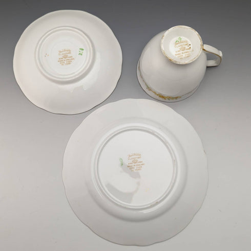 1940s British Gladstone teacup trio 3 sets