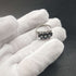 British vintage jewelry dark blue stone & opal 3-row flower silver ring (size 8-9)