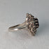 British Vintage Jewelry Dark Red Stone Sterling Silver Ring (Size 9-10)