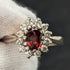 英国ヴィンテージジュエリー レッド&ホワイトストーン 純銀リング 指輪