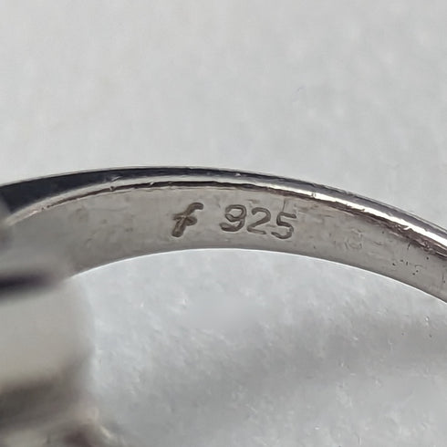 英国ヴィンテージジュエリー アメジスト&ジルコニア 純銀リング 指輪