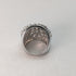 British vintage jewelry, cubic zirconia, large sterling silver ring (size 11)