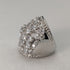 British vintage jewelry, cubic zirconia, large sterling silver ring (size 11)
