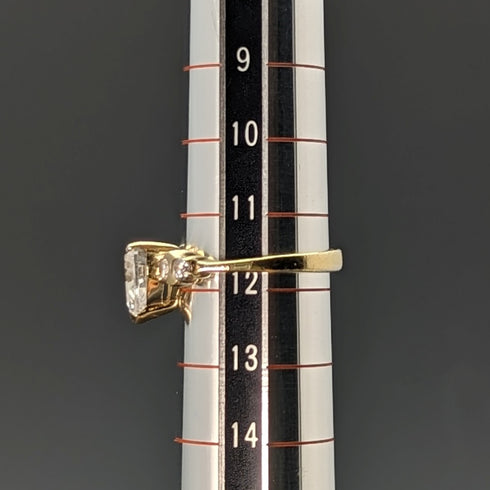 英国ヴィンテージジュエリー ハートシェイプジルコニア ギルト純銀リング 指輪