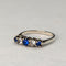 英国ヴィンテージジュエリー ブルー&ホワイトストーン 純銀リング 指輪