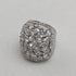 British vintage jewelry, cubic zirconia, large sterling silver ring (size 11)