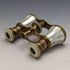 French antique mother-of-pearl decorated opera glasses binoculars with case Verne