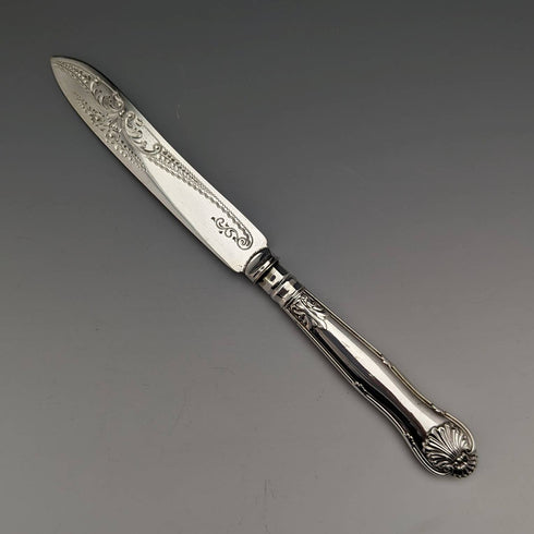 1930年代 英国ヴィンテージ シルバープレート製 デザートカトラリー6ペアセット John Round