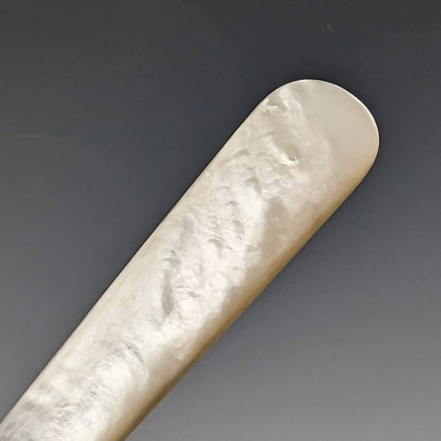 1897 年英國古董白色珍珠貝柄純銀刀片餐具 6 對盒裝 J Barraclough