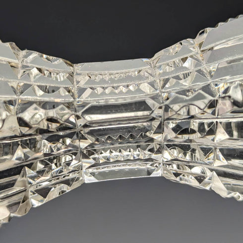 1903 年英國古董切割玻璃刀架一對純銀裝飾 J Gilbert