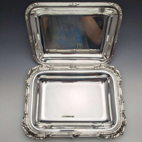 英國古董銀盤方形主菜