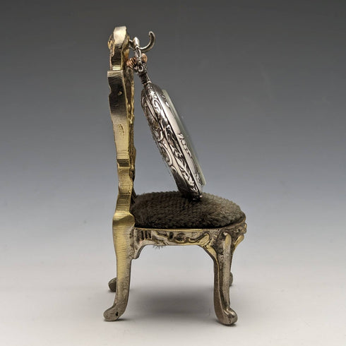 1920s Brass Chair Pocket Watch Holder Gray Sheet