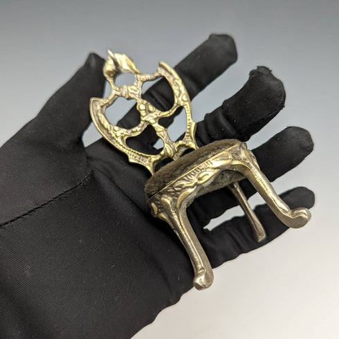 1920s Brass Chair Pocket Watch Holder Gray Sheet